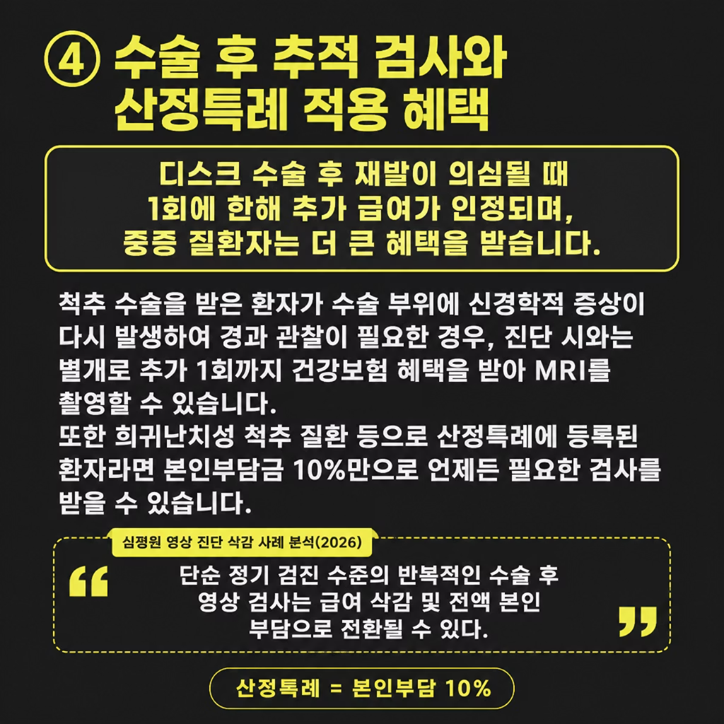수술 후 추적 검사와 산정특례 적용 혜택