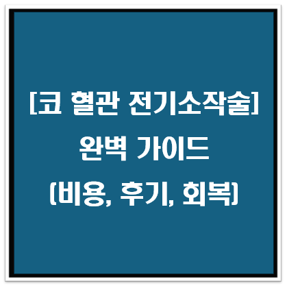 코 혈관 전기소작술 완벽 가이드 (비용, 후기, 회복 과정 포함)