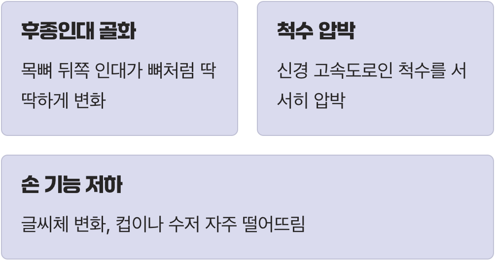 목이 아니라 손이 보내는 이상 신호