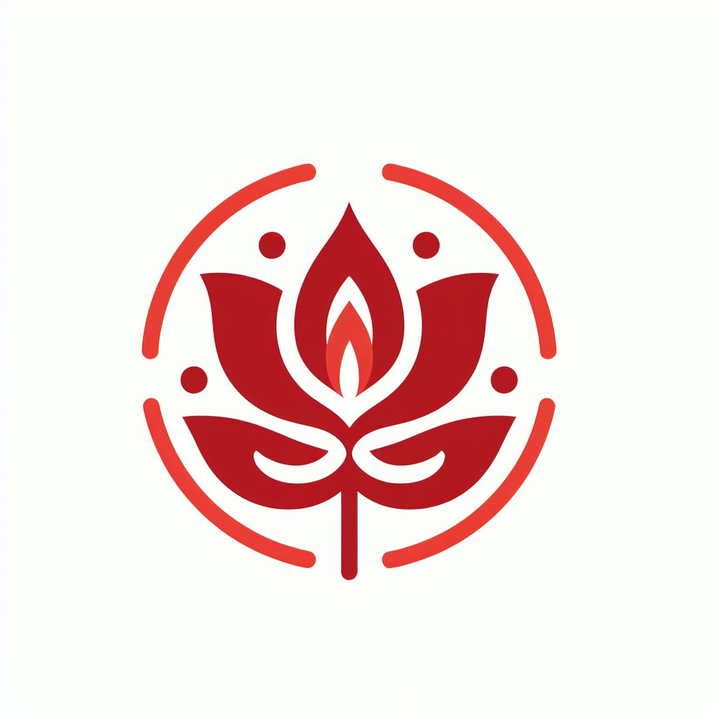 빨간색 맨드라미 꽃 로고 3