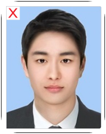 여권사진 잘못된 예시1