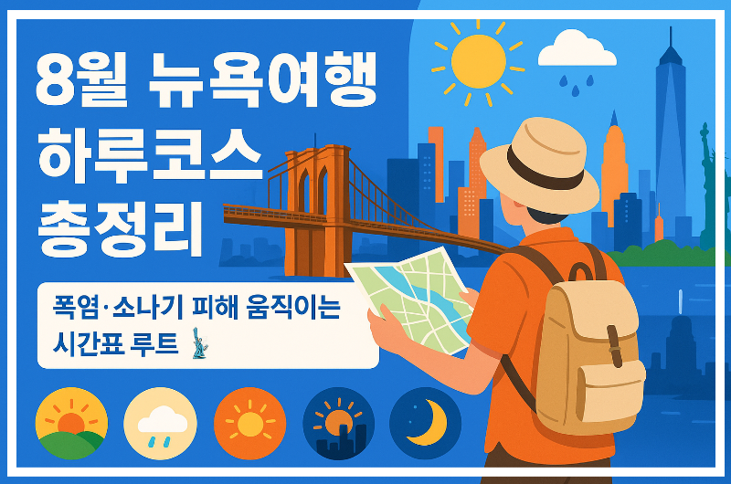 8월 뉴욕 여행 일정표, 폭염·소나기 피하는 시간대별 루트 가이드