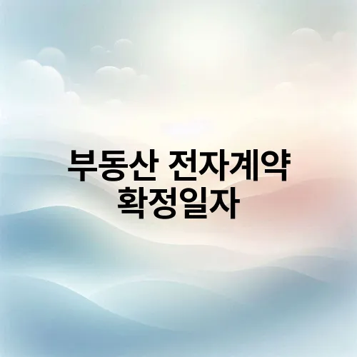 부동산 전자계약 확정일자