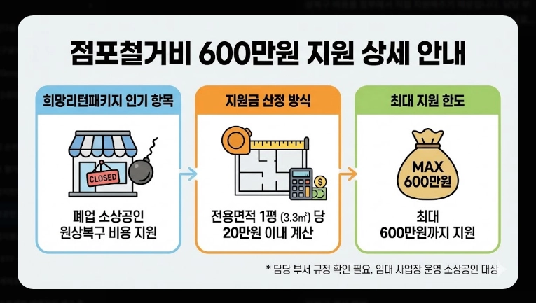 소상공인 폐업지원금 신청 [2026년 희망리턴패키지] 점포철거비 600만원 받는 법