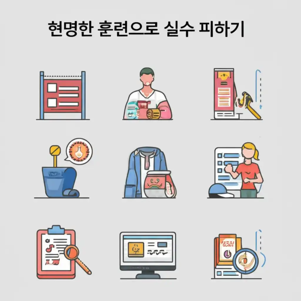 한국전력 체력장 흔한 실수와 올바른 자세를 보여주는 이미지