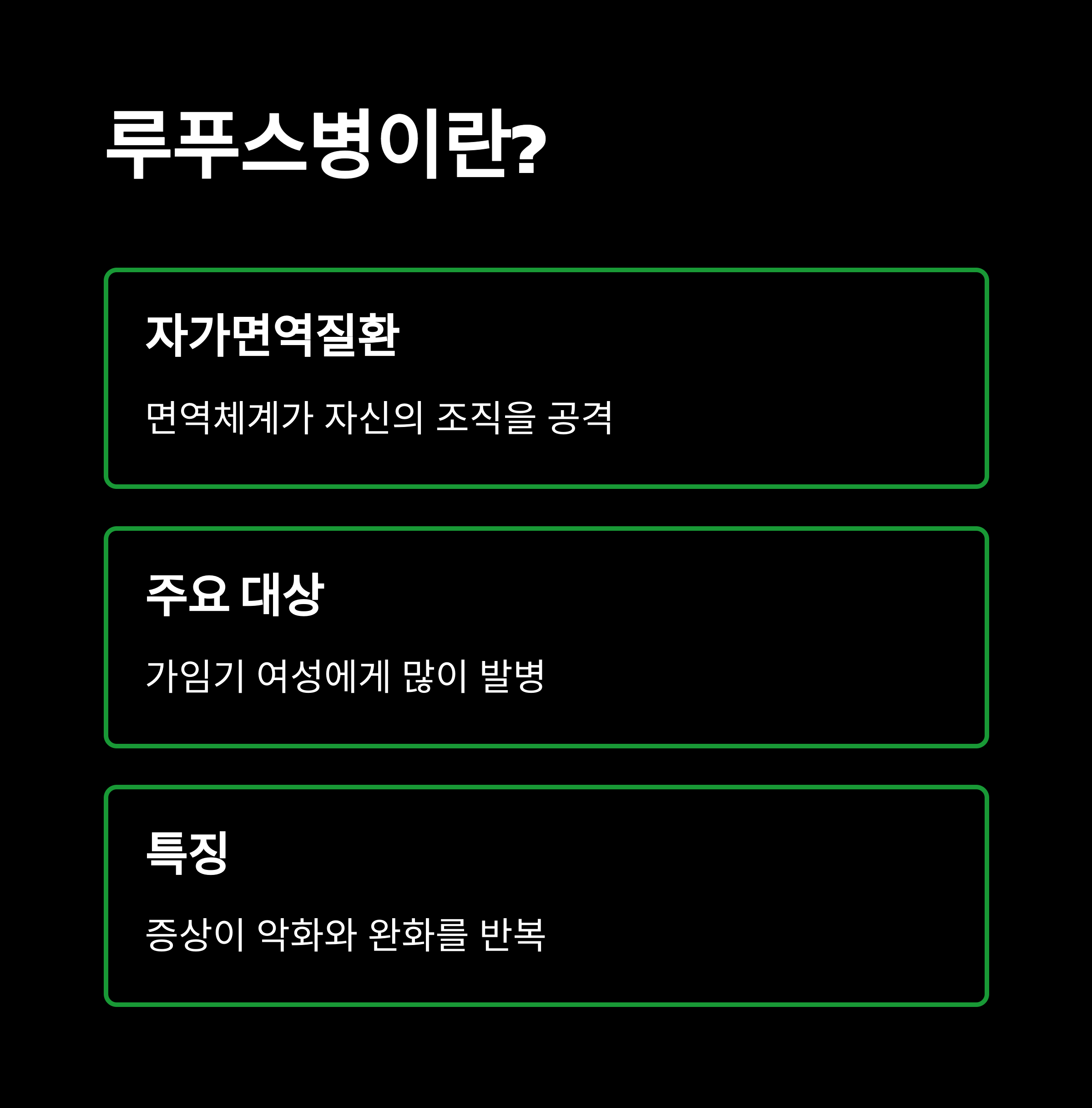 루푸스병이란 무엇인지 자가면역질환, 주요 대상, 특징으로 설명한 인포그래픽