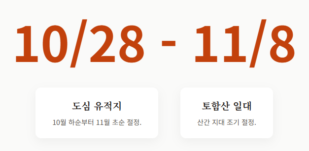 경주 단풍 절정시기