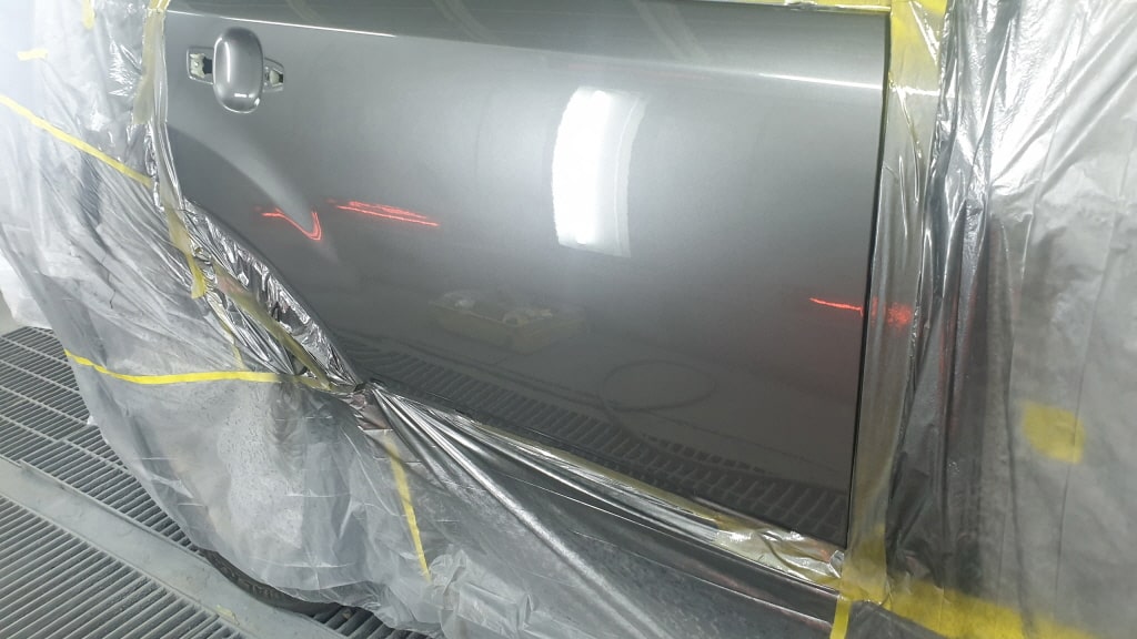 차 문짝 긁힘 - 열처리 중