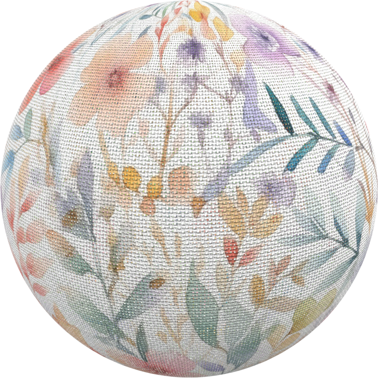 whimsical floral fabric texture