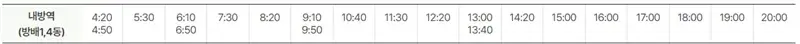 내방역 인천공항 공항버스 시간표