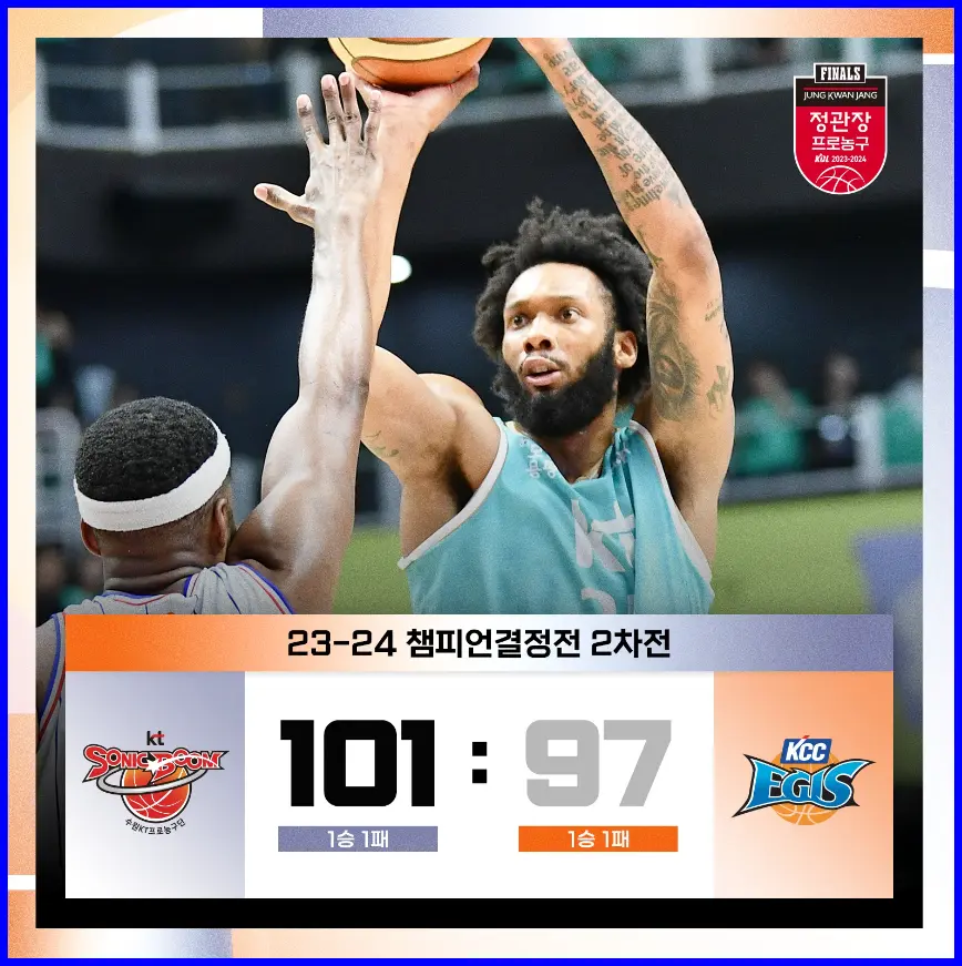 프로농구 부산 KCC 수원 KT 2차전 경기 결과