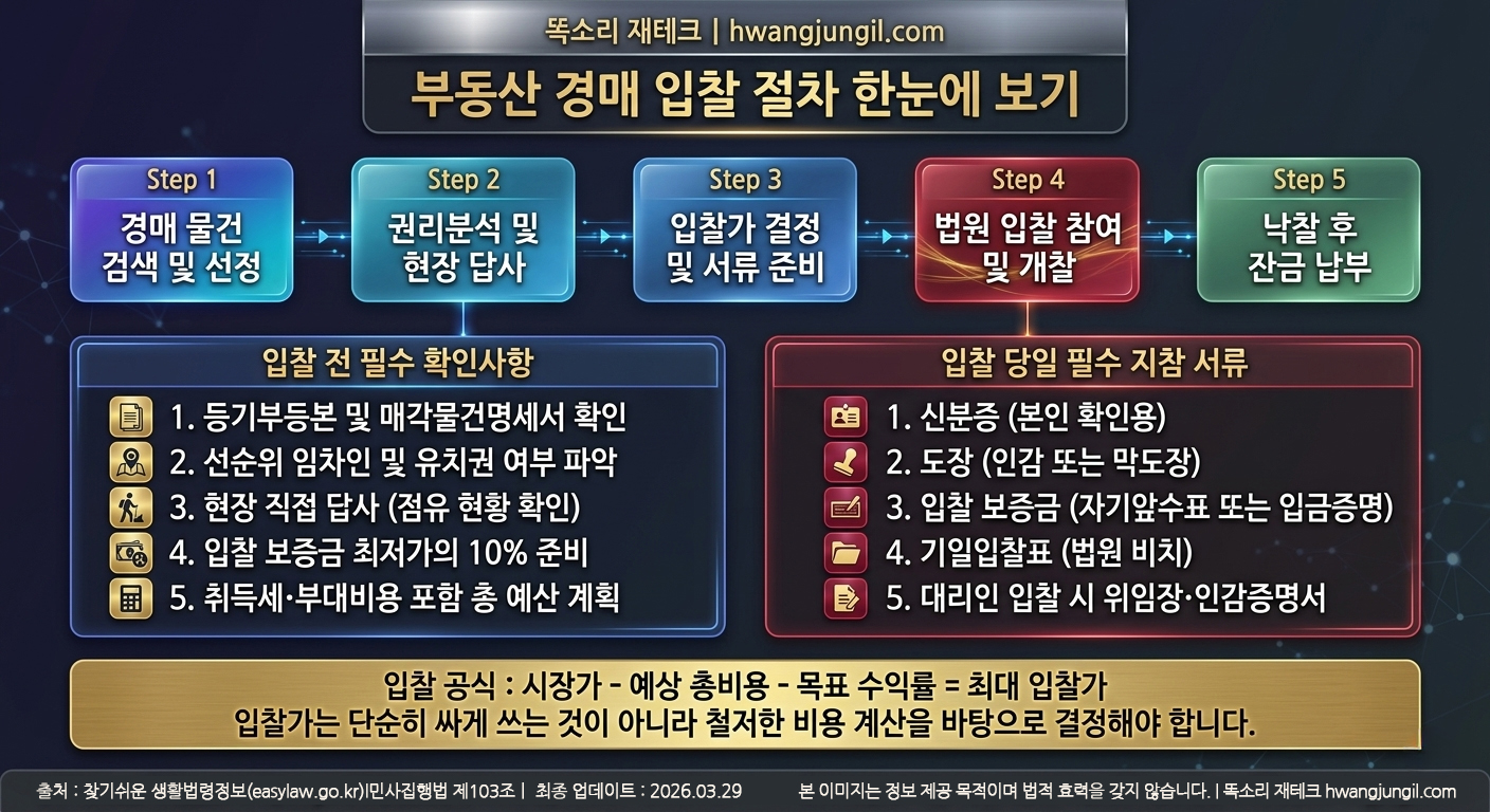 부동산 경매 입찰 절차 흐름도