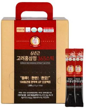 정원삼 6년근 고려홍삼정 365 스틱, 10g, 100포
