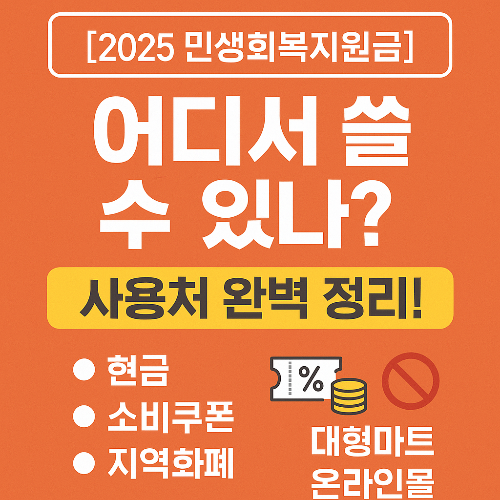 민생회복 지원금 어디서 쓸수 있나?