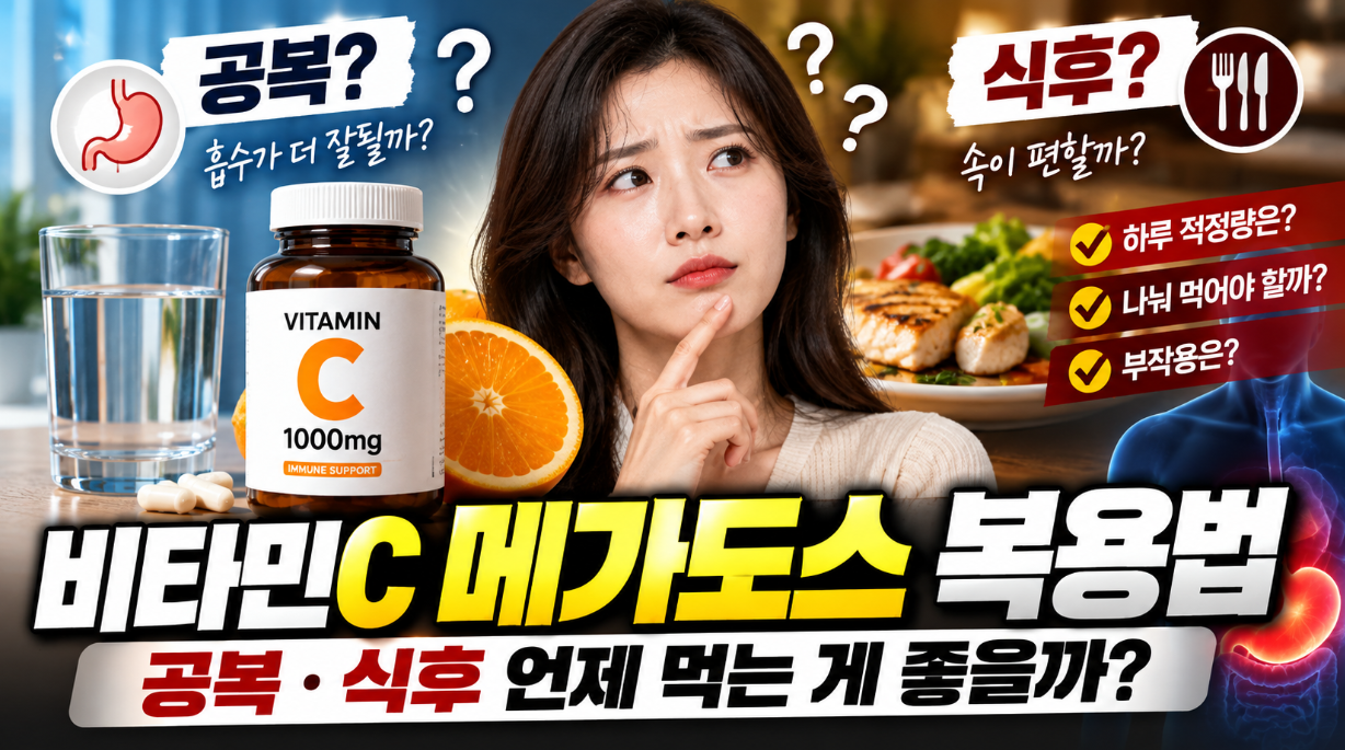 비타민C 메가도스 복용법｜공복&middot;식후 언제 먹는 게 좋을까