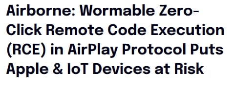 Airborne 취약점. 최악의 애플 보안 사태