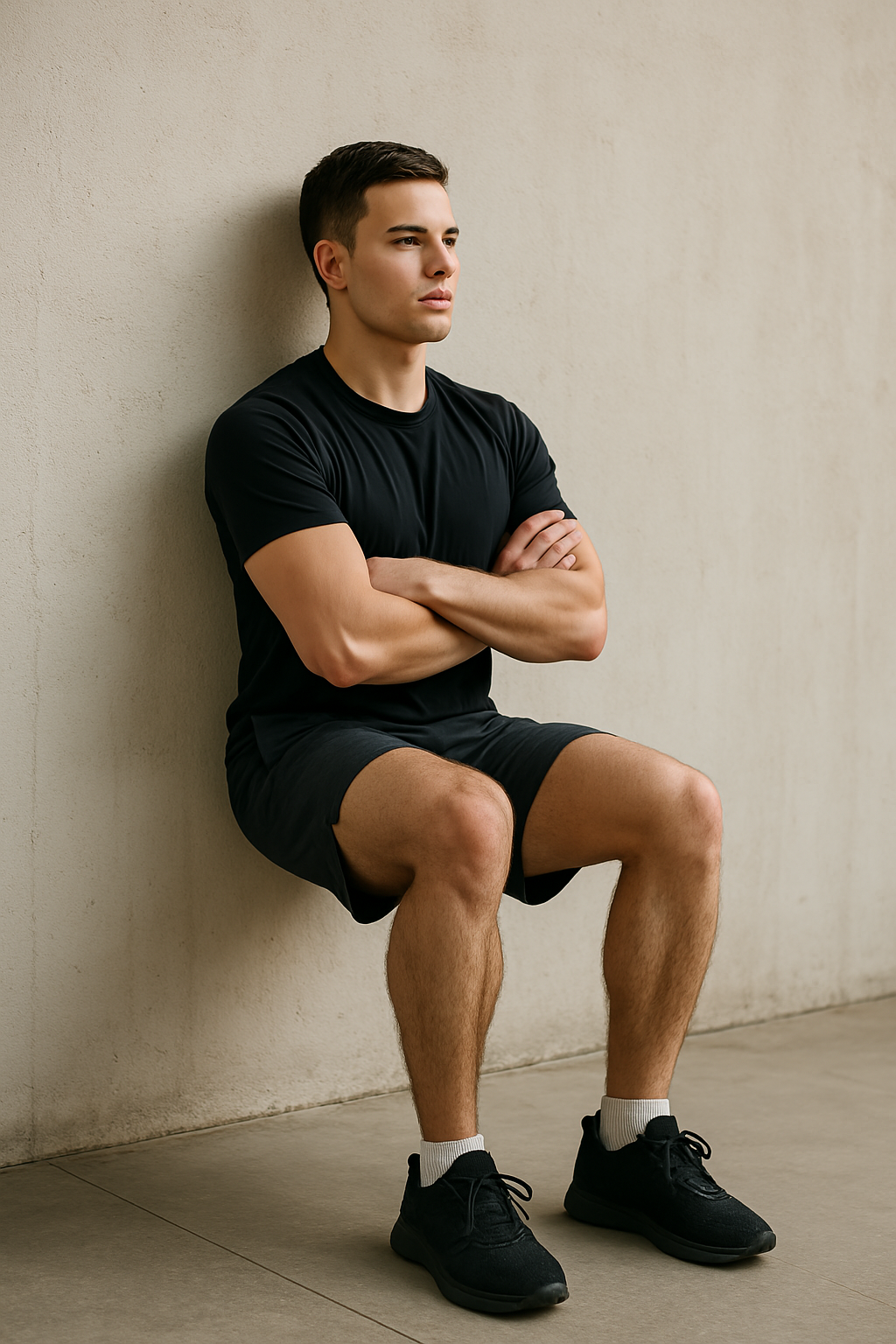 등척성 운동 벽 앉기