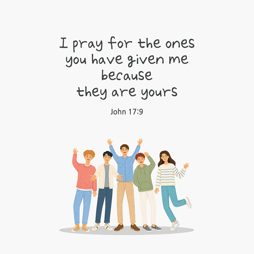 Today's Bible verse card John 17:9 scripture image