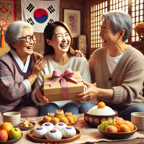 추석 선물 고민 해결 하는 모습