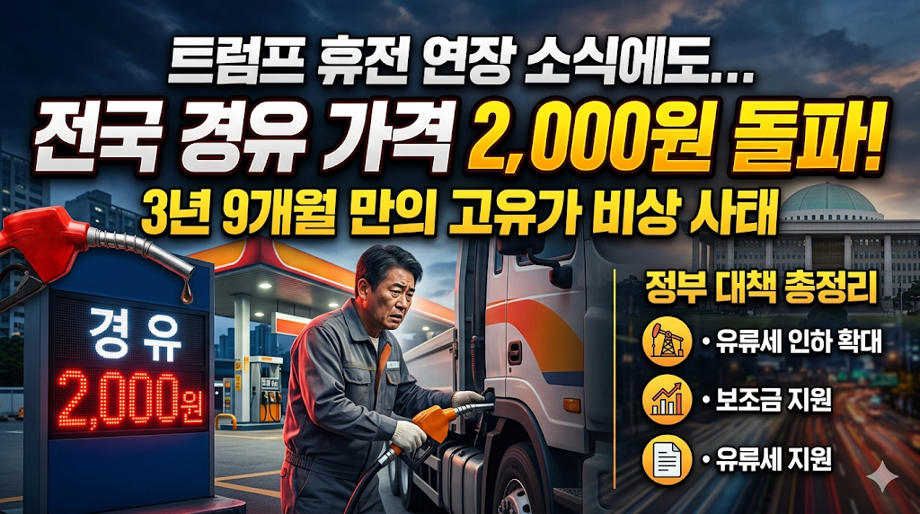 트럼프 휴전 연장에도 전국 경유 가격 2000원 돌파 이유와 4차 최고가격제 시행 효과 분석: 내 집 주변 최저가 주유소 찾는 법