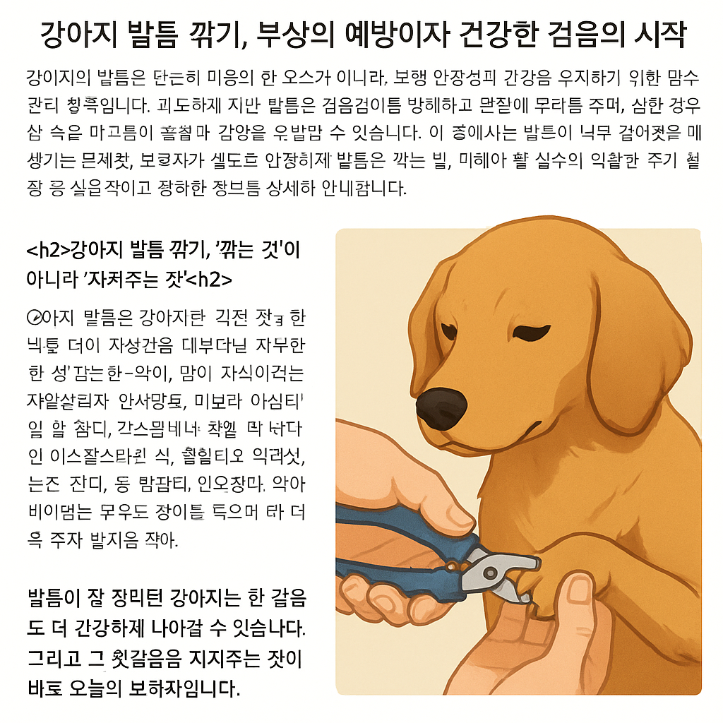 강아지 발톱 깎기 사진