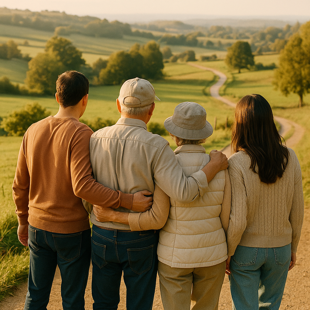 부모님과 여행하는 사진