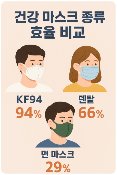 건강 마스크 종류별 이미지