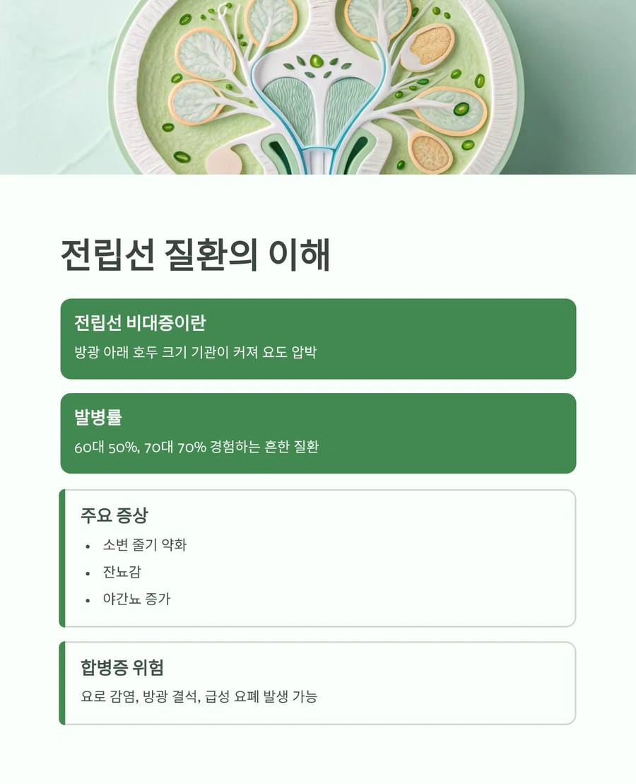 전립선 비대증 원인과 주요 증상 설명 인포그래픽