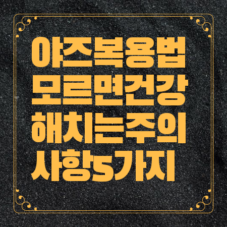 야즈 복용법