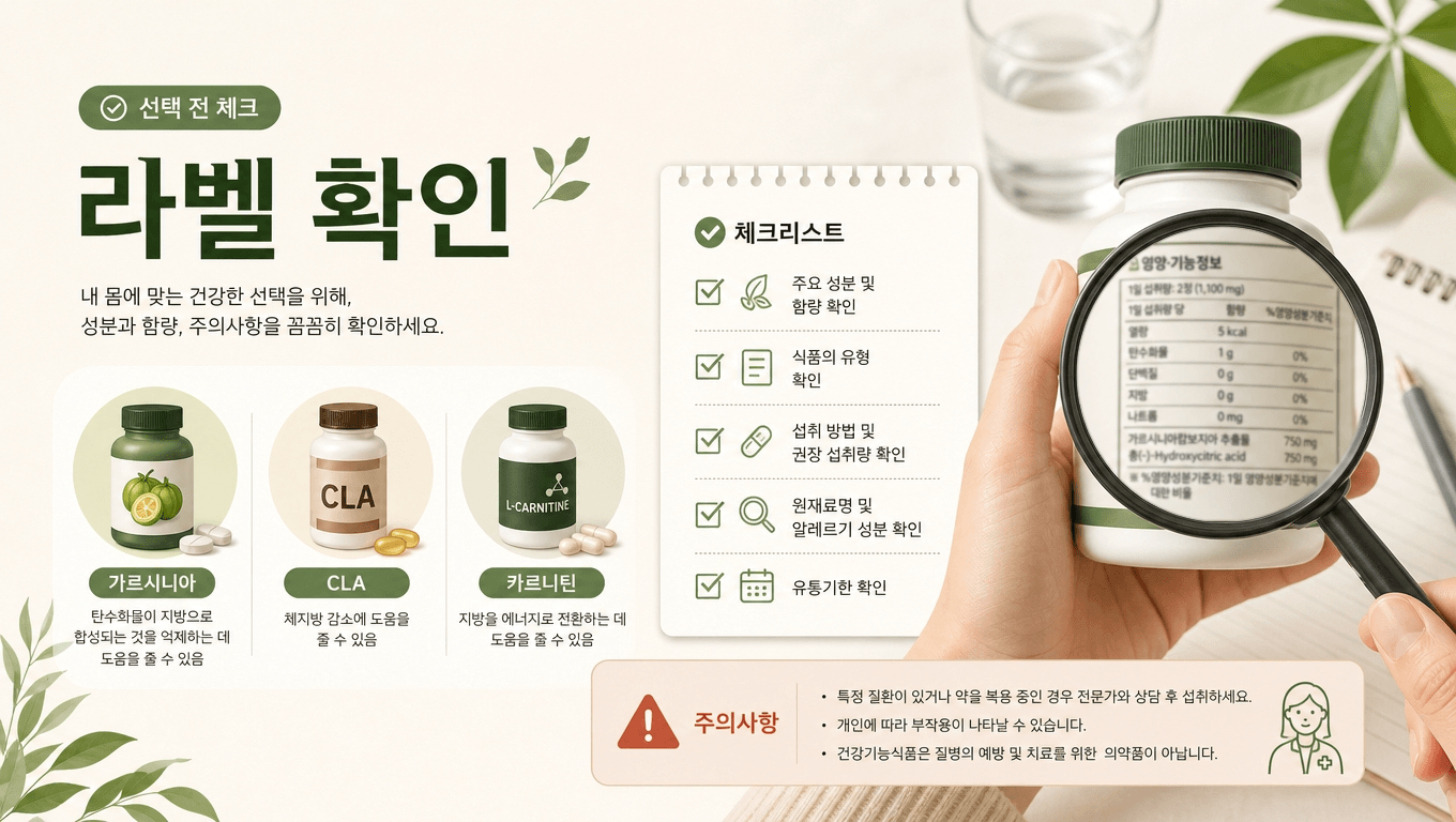 다이어트 보조제 선택 전 체크