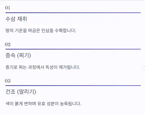 홍삼 제조 과정