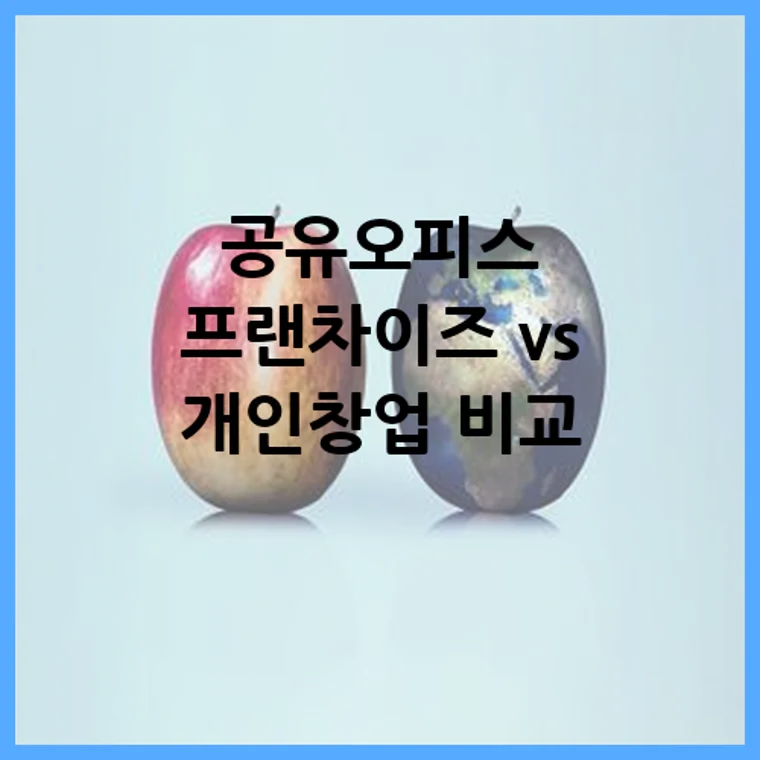 공유오피스 프랜차이즈 vs 개인창업 비교