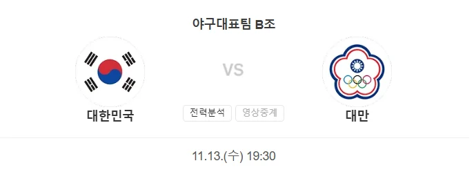 2024프리미어12 대한민국 대만