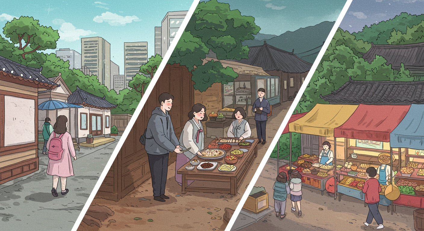 지자체별 바우처 사례 비교 일러스트