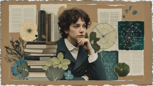 INTP는 조용히 생각에 잠기고, 끝없는 질문을 품으며 살아갑니다. 지적 자극은 이들에게 가장 큰 생명력입니다에 관한 그림