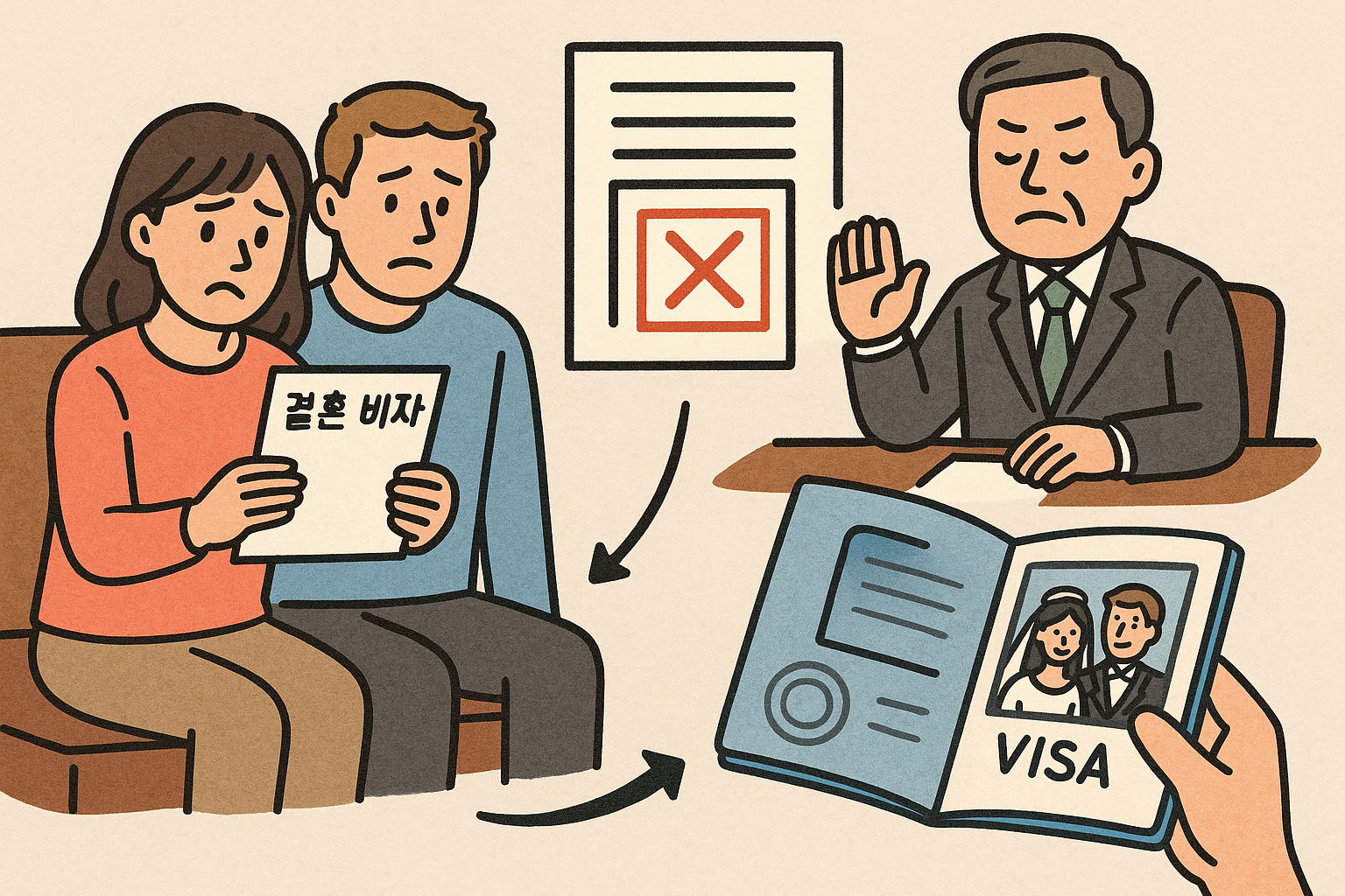 결혼 비자 거부 이미지