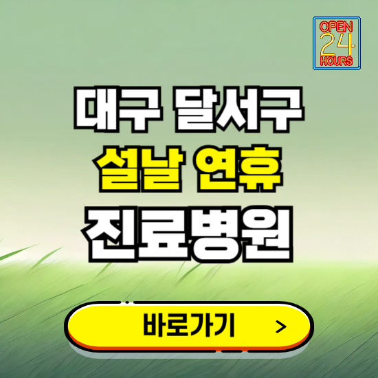 대구 달서구 설날 연휴 진료병원 찾기 ❘ 24시 응급 야간 심야 문여는 병원