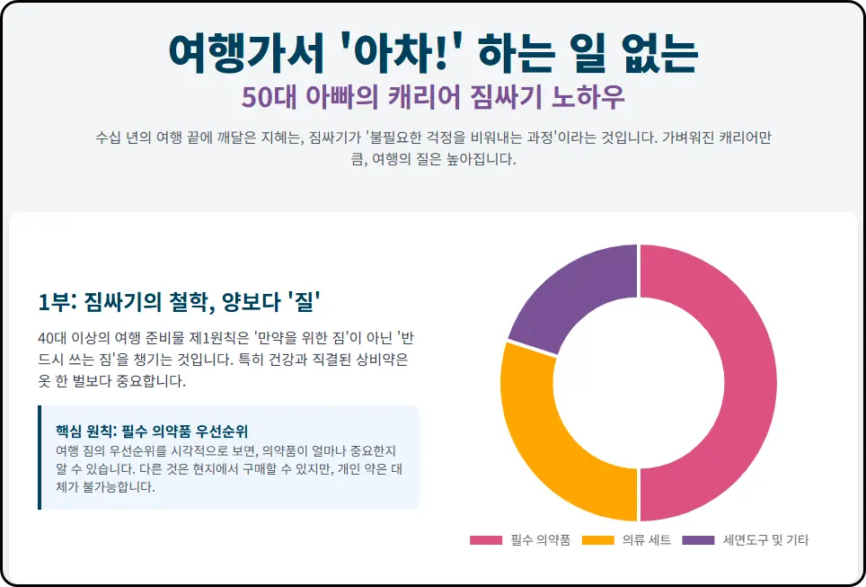 '이것도 챙겨야 하나?' 고민 끝! 4060을 위한 완벽한 국내여행 짐싸기 체크리스트
