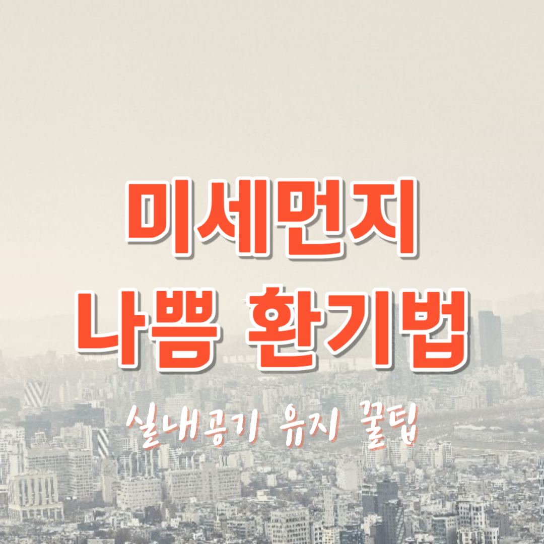 미세먼지 많은 날 환기법