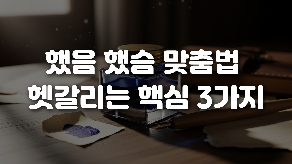 했음 했슴 맞춤법 헷갈리는 핵심 3가지