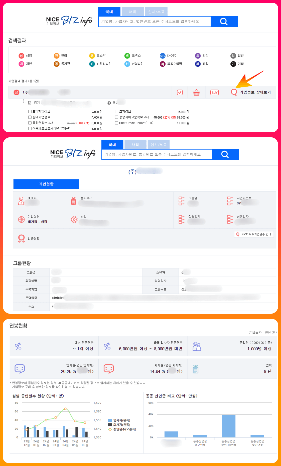 나이스비즈인포 기업정보 확인 방법