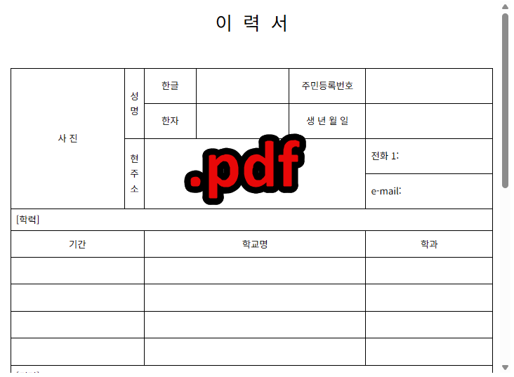 PDF 이력서