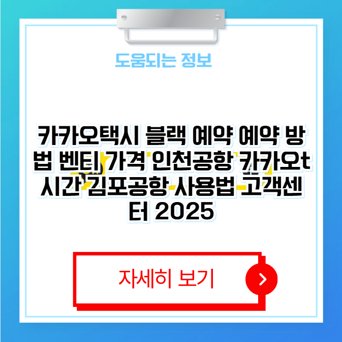 카카오택시 사용법