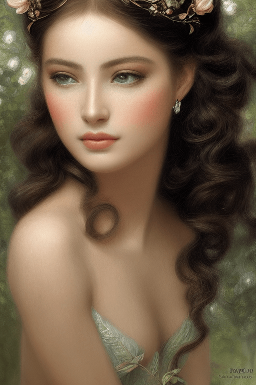 Playground AI로 생성한 그림(1) - 님프의 초상화