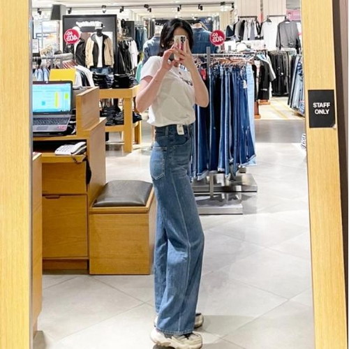 리바이스 여성 루즈핏 하이 와이드 일자 봄 여름 청바지 a L26872016