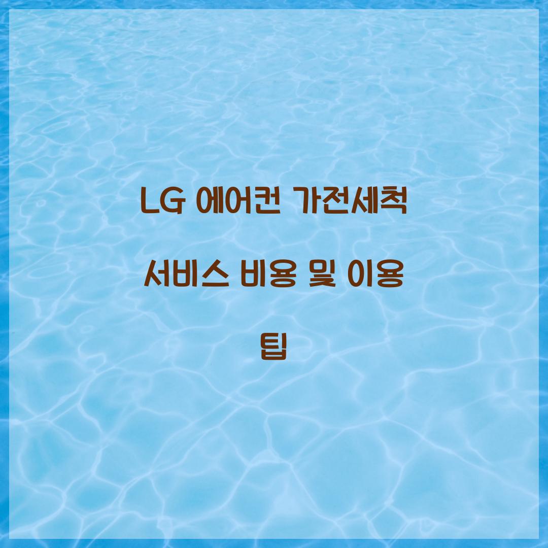 LG 에어컨 가전세척 서비스