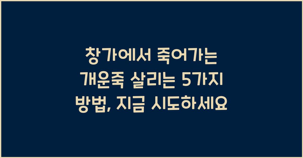 창가에서 죽어가는 개운죽 살리는 5가지 방법