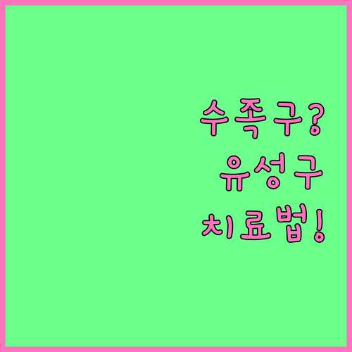 대전 유성구 수족구 병원 추천 및 집..