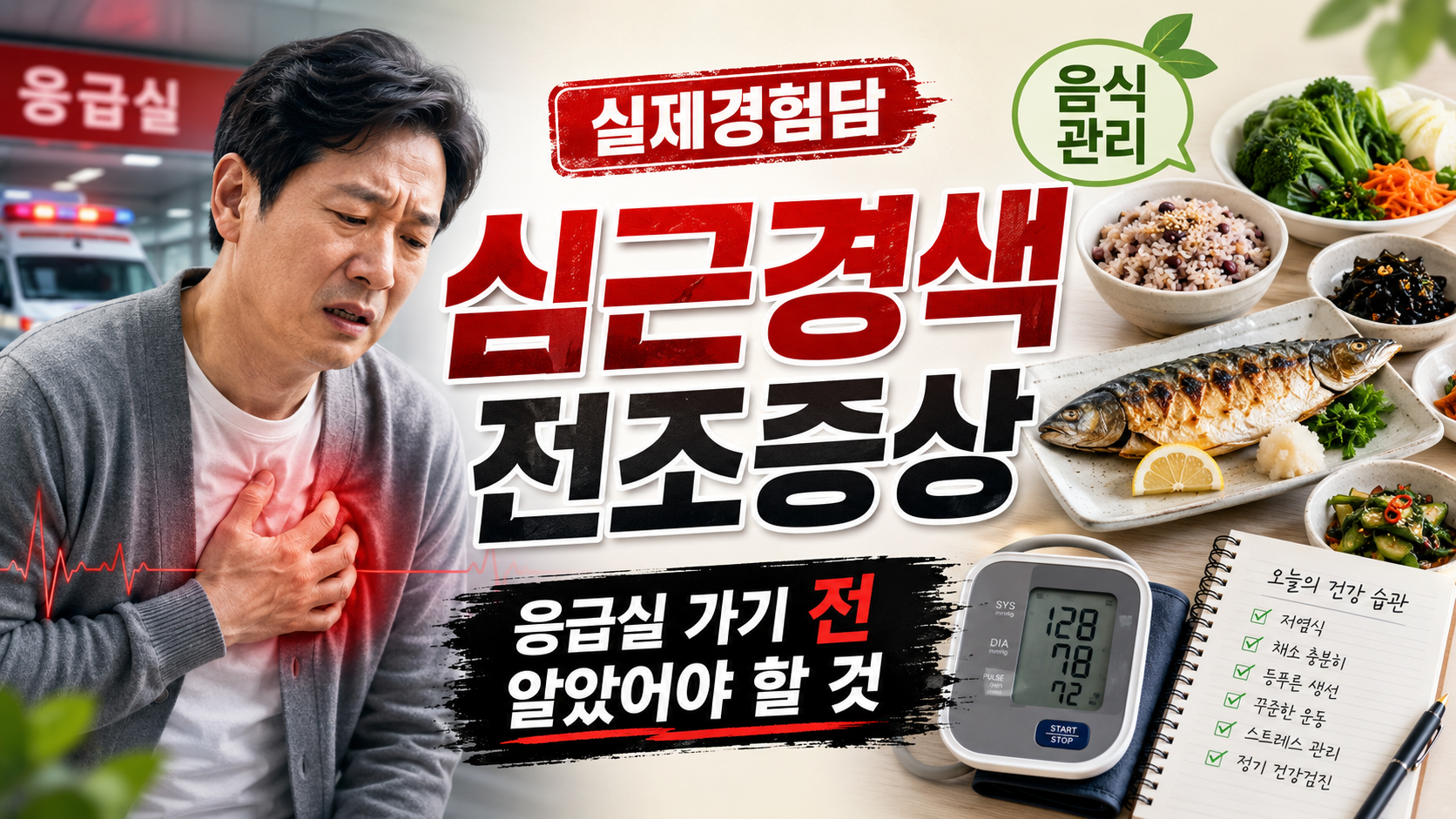 [실제경험담] 심근경색 전조증상과 음식 관리｜응급실 가기 전 알았어야 할 것들