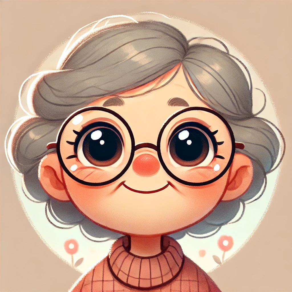 할머니가 안경을 쓰고 웃고 있는 모습